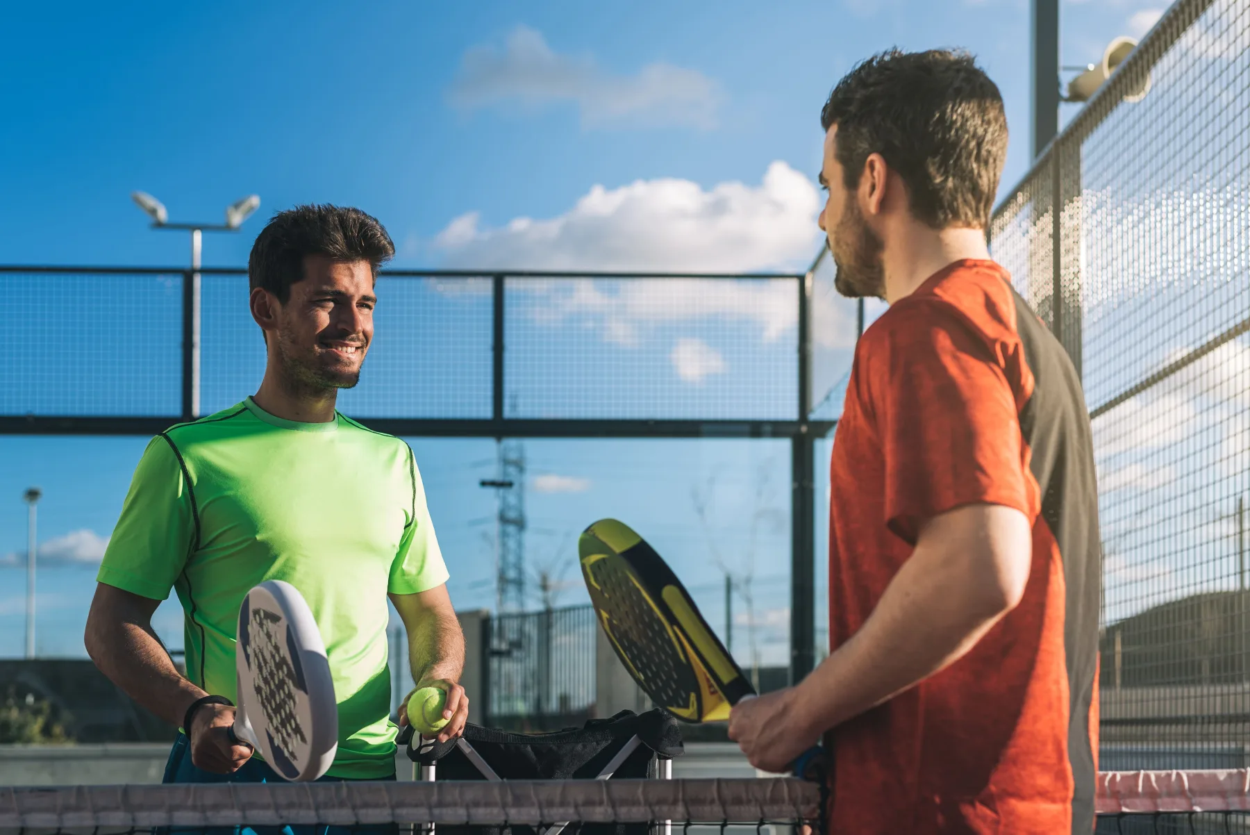 Padel player on court